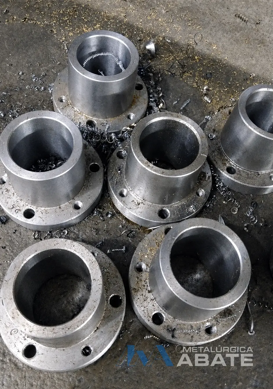 Conjunto de bridas mecanizadas según plano